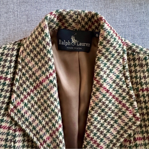 Ralph Lauren Blue Label Vintage 1980s Jacket Frosted Toffee Herringbone | 6 - Picture 5 of 6